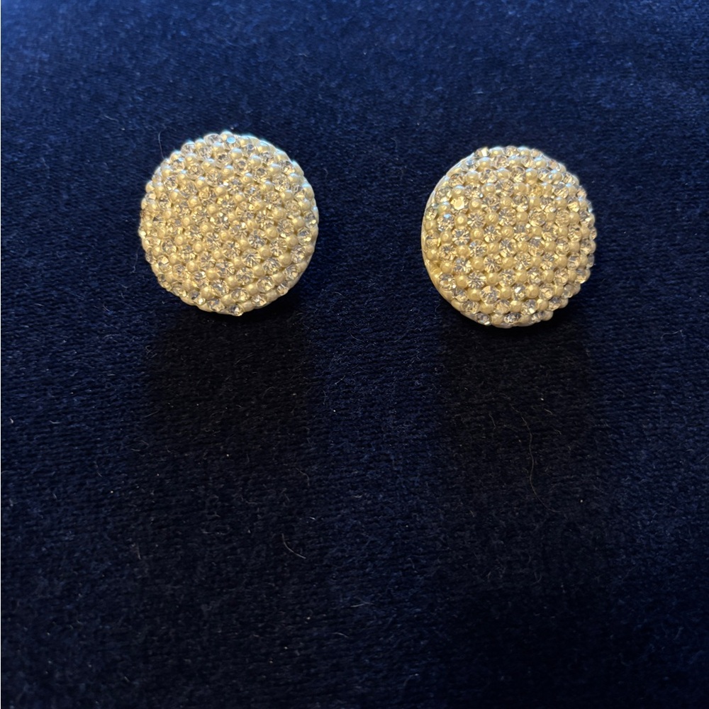 Sparkling Round Clip On Earrings